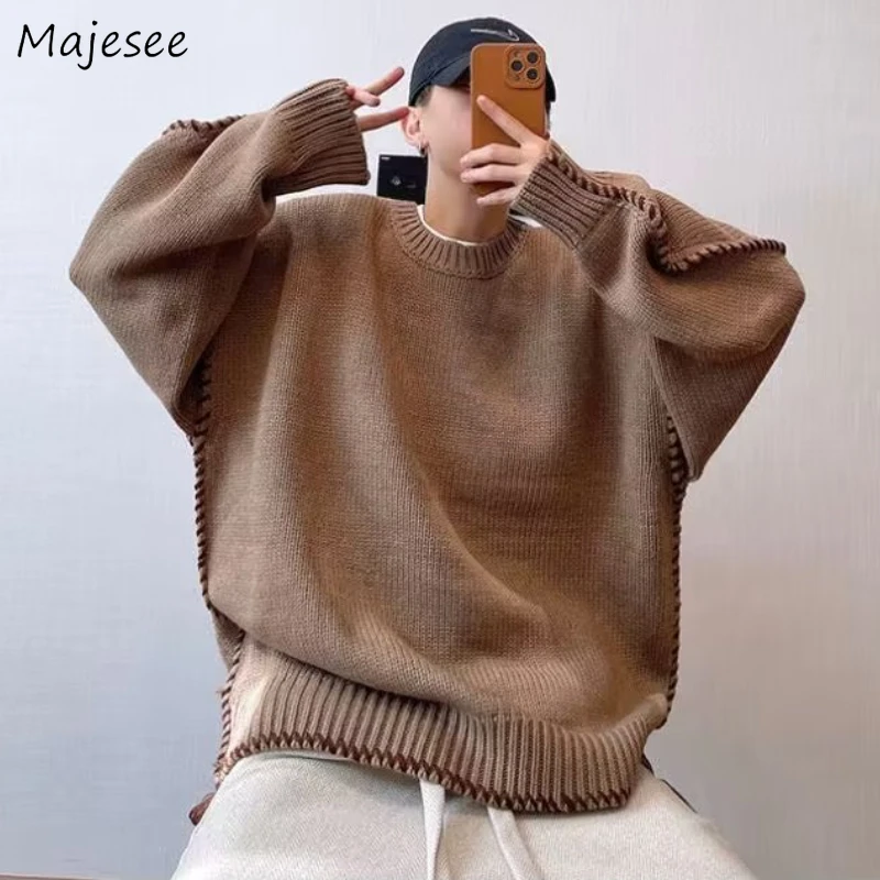 Men Sweater O-neck Baggy Pullovers Streetwear Knitwear Vintage Couple Clothes Korean Fashion Cozy Winter Hip Hop Teens All-match
Men Sweater O-neck Baggy Pullovers Streetwear Knitwear Vintage Couple Clothes Korean Fashion Cozy Winter Hip Hop Teens All-match