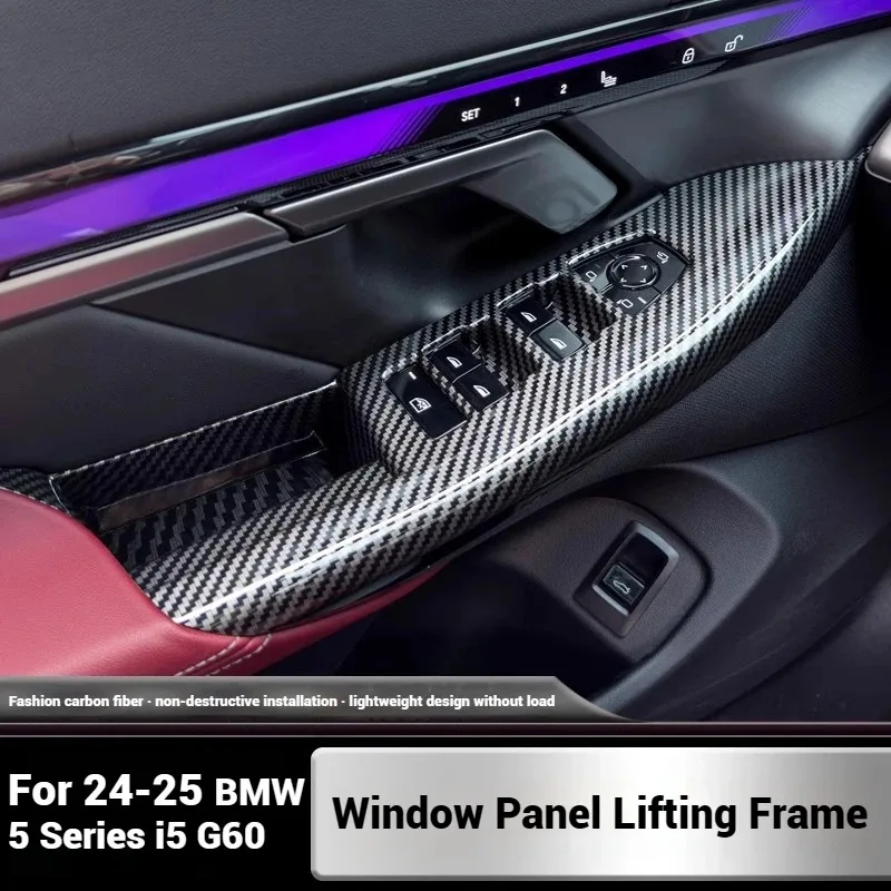 4pcs ABS Carbon Fiber Look Windows Rise Switch Panel Glass Lift Control Cover Trim For BMW5 Series G60 2024-2025 CarAccessories
4pcs ABS Carbon Fiber Look Windows Rise Switch Panel Glass Lift Control Cover Trim For BMW5 Series G60 2024-2025 CarAccessories