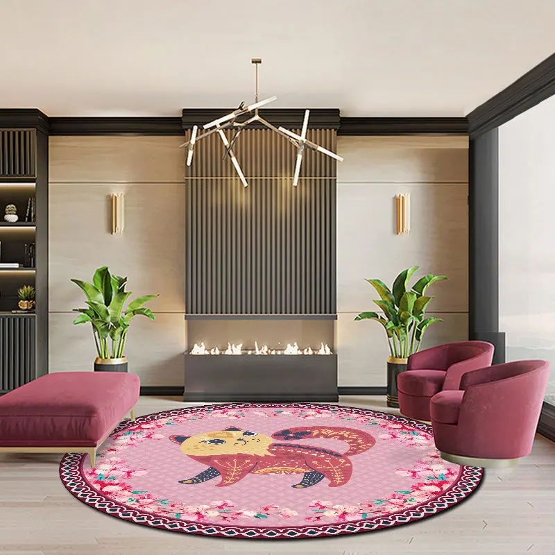 Decorative Carpet Cartoon Cat Printed Round Carpets for Living Room Bedroom Floor Mats Bedside Anti-Slip Children Play Area Rugs
Decorative Carpet Cartoon Cat Printed Round Carpets for Living Room Bedroom Floor Mats Bedside Anti-Slip Children Play Area Rugs