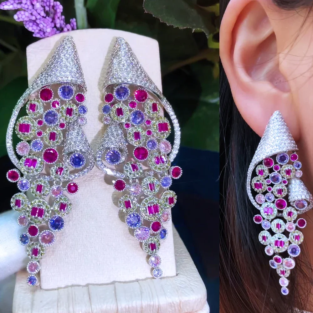 Trendy Original Design Luxury Vintage Pendant Earrings For Noble Women Wedding Party CZ Dubai Bridal Earrings Gorgeous Jewelry
Trendy Original Design Luxury Vintage Pendant Earrings For Noble Women Wedding Party CZ Dubai Bridal Earrings Gorgeous Jewelry