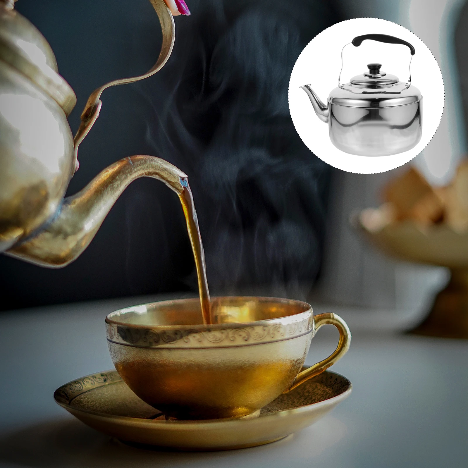 Stainless Steel Teakettle Large Capacity Sounding Heating Water Kettle for Home Portable Brushed Steel Stove Top Induction Hob
Stainless Steel Teakettle Large Capacity Sounding Heating Water Kettle for Home Portable Brushed Steel Stove Top Induction Hob