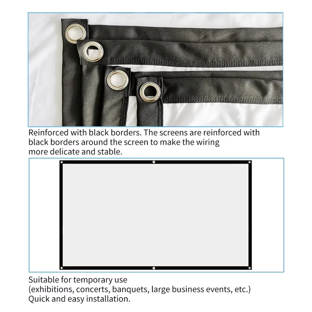 Portable Projector Screen Simple Curtain Anti-Light 60/70/80/100/120 Inches Projection Screens for Home Outdoor Office Projector
Portable Projector Screen Simple Curtain Anti-Light 60/70/80/100/120 Inches Projection Screens for Home Outdoor Office Projector