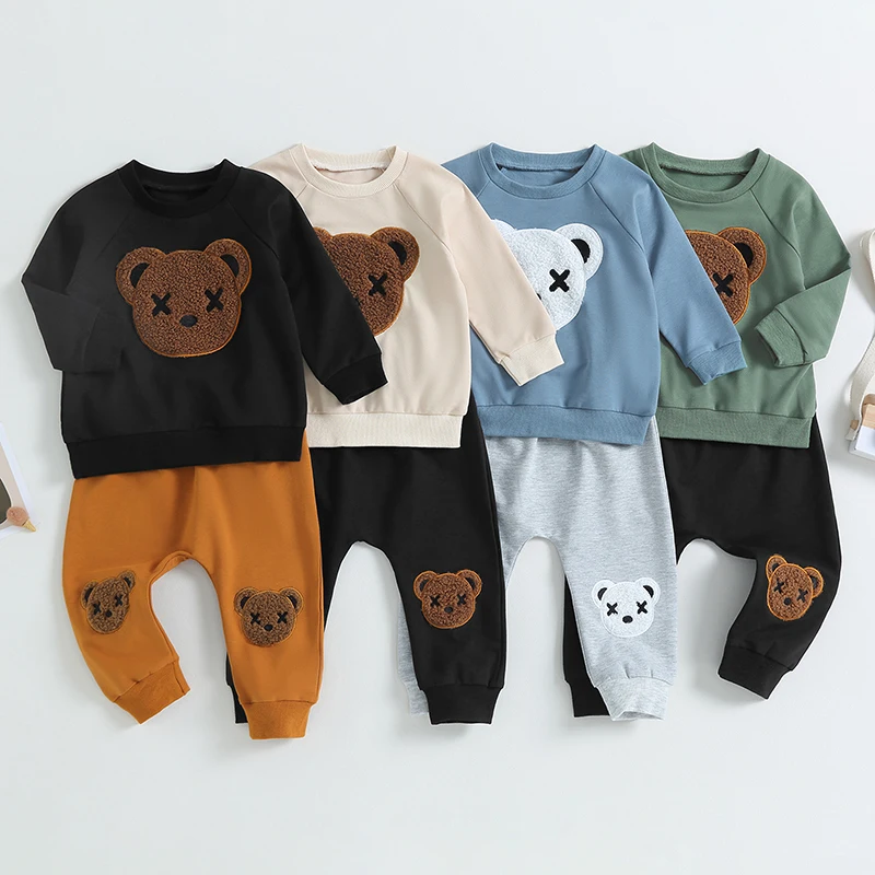 Toddler Boys Clothes Fall 2PCS Pants Sets Long Sleeve Bear Embroidery Print Sweatshirt Tops and Elastic Waist Pants Sets
Toddler Boys Clothes Fall 2PCS Pants Sets Long Sleeve Bear Embroidery Print Sweatshirt Tops and Elastic Waist Pants Sets