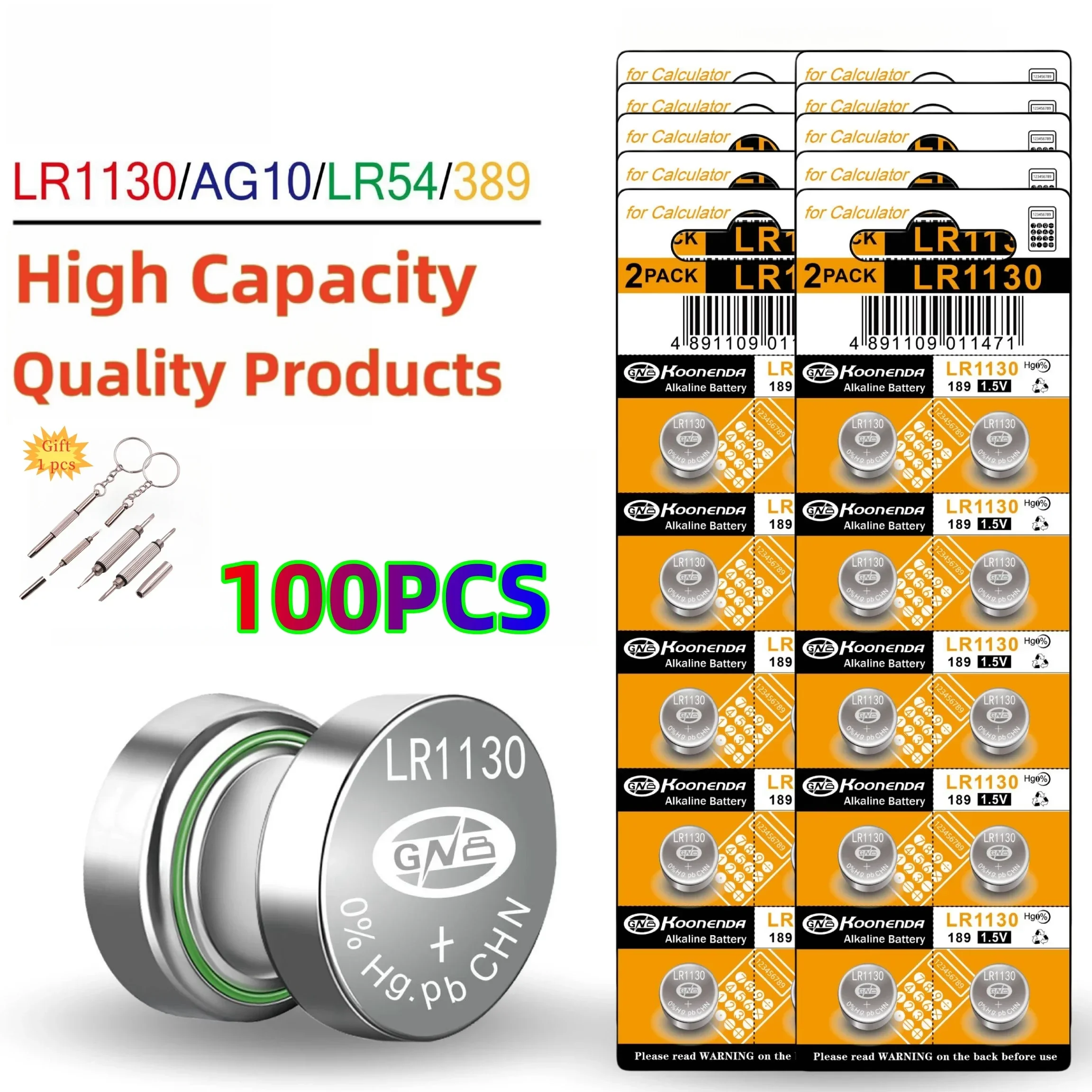 2-100PCS AG10 389A LR1130 LR54 L1131 SR1130 1.5v Button Cell Coin Battery Watches,computer motherboards,calculators,Toys,PDAs
2-100PCS AG10 389A LR1130 LR54 L1131 SR1130 1.5v Button Cell Coin Battery Watches,computer motherboards,calculators,Toys,PDAs