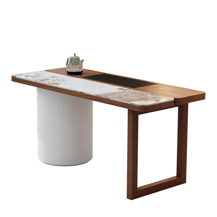 Small apartment modern simple household, tea table tea tray integrated solid wood rock slab tea table
Small apartment modern simple household, tea table tea tray integrated solid wood rock slab tea table