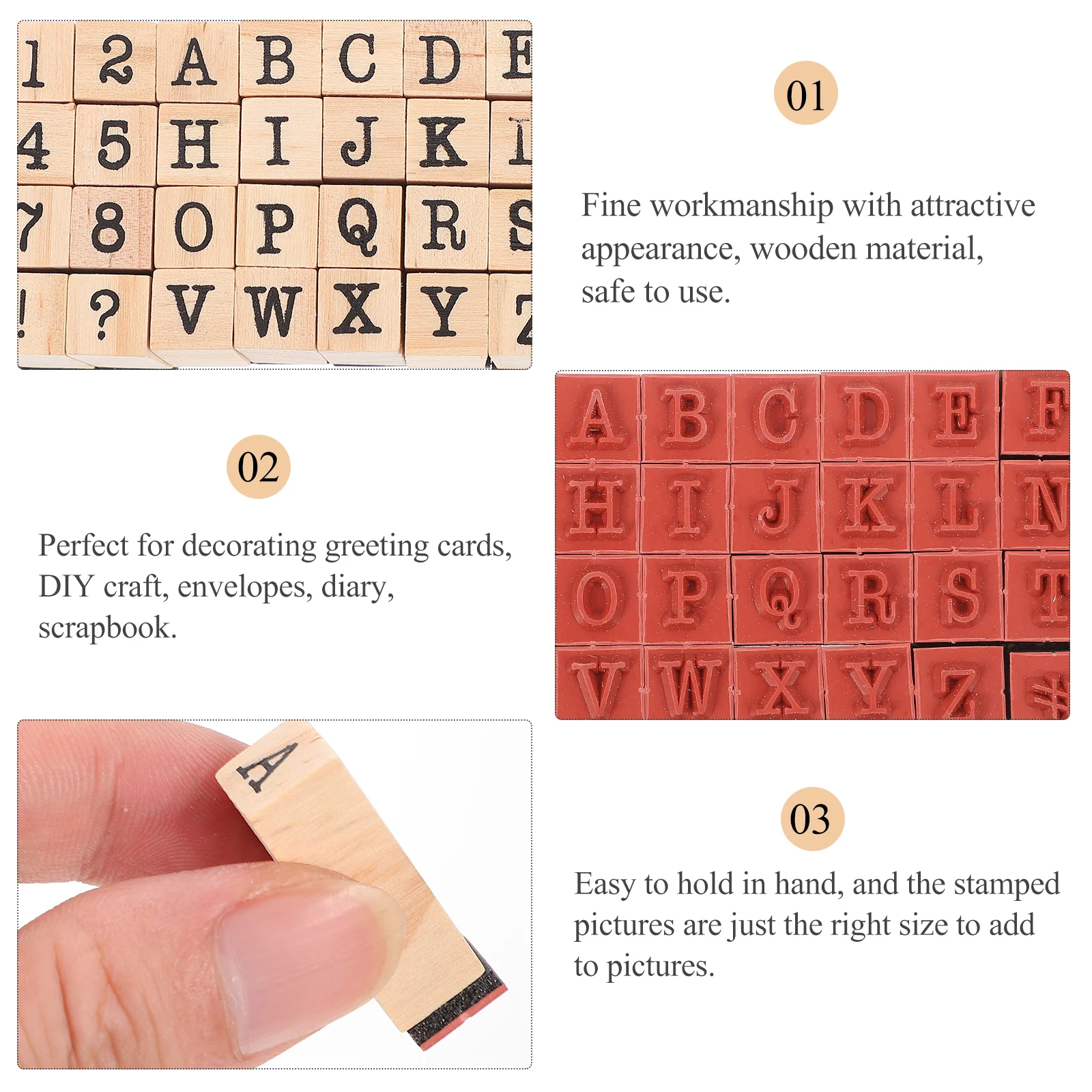 Wooden Stamp Letters Numbers Alphabet Seal for Scrapbook DIY Decorative Fine Workmanship Multiple Surfaces Easy 
Wooden Stamp Letters Numbers Alphabet Seal for Scrapbook DIY Decorative Fine Workmanship Multiple Surfaces Easy