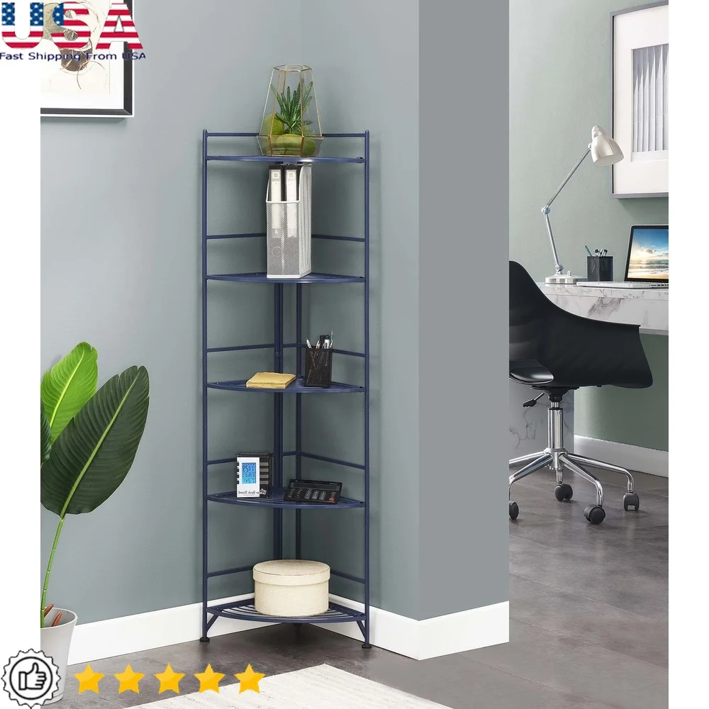 5 Tier Folding Metal Corner Shelf Storage Unit Adjustable Leveling Feet Easy Assembly Sturdy Design Indoor Use Ideal Kitchen
5 Tier Folding Metal Corner Shelf Storage Unit Adjustable Leveling Feet Easy Assembly Sturdy Design Indoor Use Ideal Kitchen