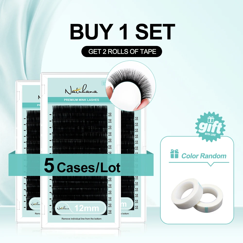 NATUHANA Wholesale 5Cases/Lot Artificial Mink Eyelash Extension Set B C D Curl Silk Eye Lashes Individual False Mink Eye Lashes
NATUHANA Wholesale 5Cases/Lot Artificial Mink Eyelash Extension Set B C D Curl Silk Eye Lashes Individual False Mink Eye Lashes