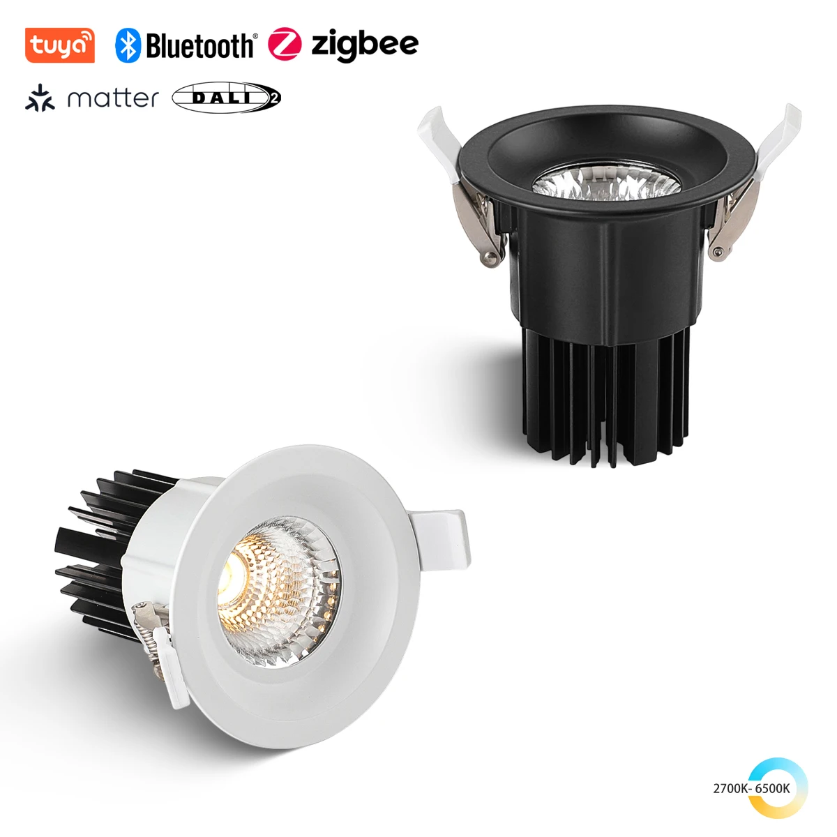 Tuya BLE Zigbee DALI2 Matter 5 CCT Switchable Recessed LED Ceiling Spot Light Black White Aluminum AC110V 220V DC24V Downlight
Tuya BLE Zigbee DALI2 Matter 5 CCT Switchable Recessed LED Ceiling Spot Light Black White Aluminum AC110V 220V DC24V Downlight