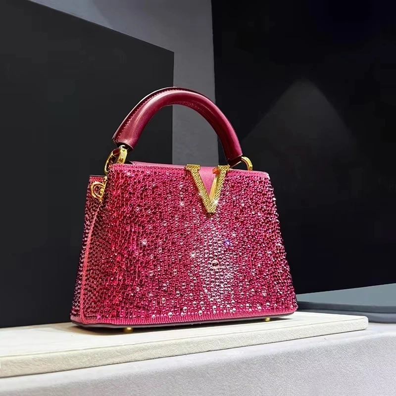 Luxury Brand Leather Diamond Handbag Rhinestone Shoulder Cross-body Tote Bags for Women Bolso Marca Lujo
Luxury Brand Leather Diamond Handbag Rhinestone Shoulder Cross-body Tote Bags for Women Bolso Marca Lujo