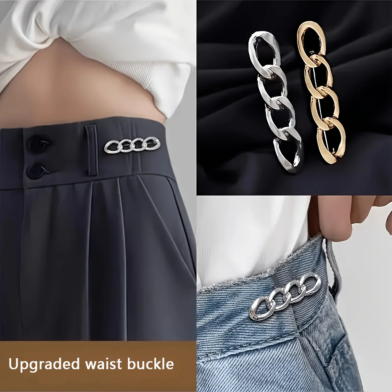 3/6-Piece Multifunctional Jeans Waistband Clips, Fashionable Alloy Adjustable No-Sew Button Belt, Sleeve-Tucking Tool
3/6-Piece Multifunctional Jeans Waistband Clips, Fashionable Alloy Adjustable No-Sew Button Belt, Sleeve-Tucking Tool