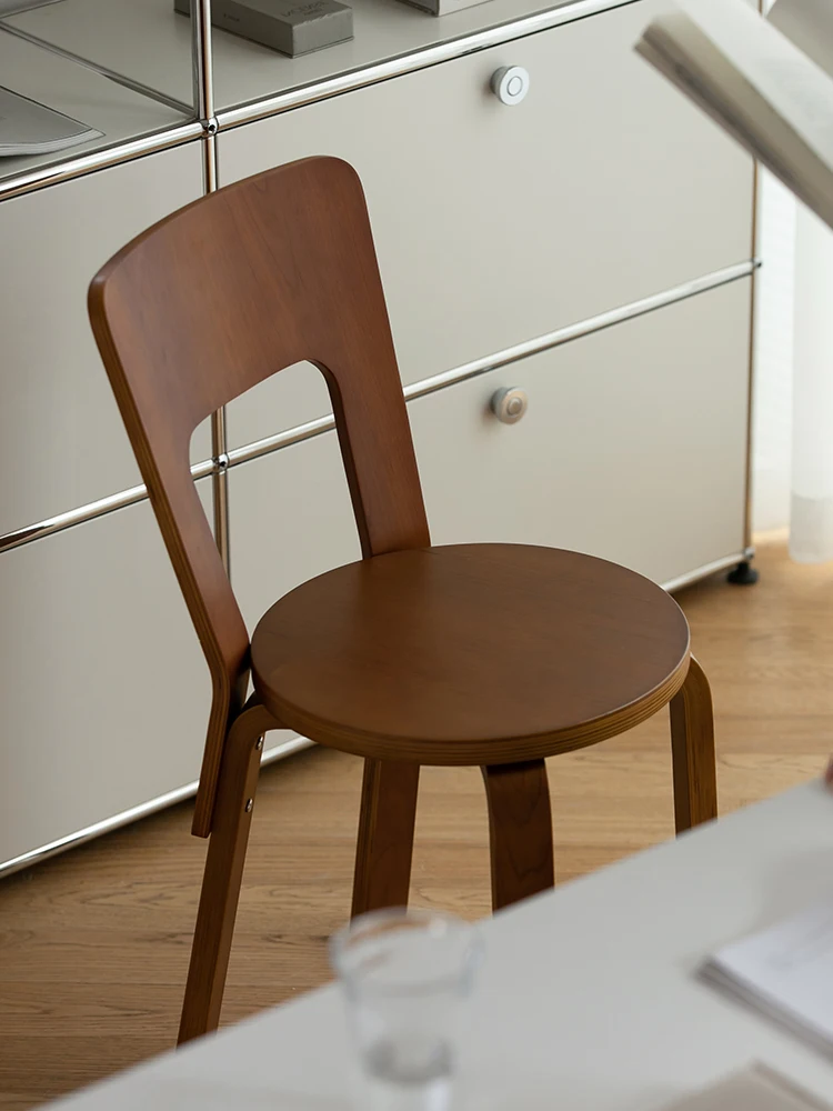 Retro solid wood dining chair household living room small apartment dining table and chair designer simple backrest chair
Retro solid wood dining chair household living room small apartment dining table and chair designer simple backrest chair