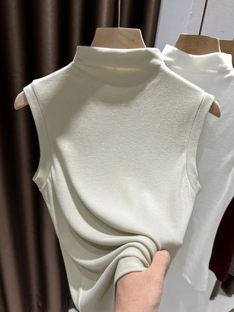 Базовый модный универсальный вязаный жилет-футболка с высоким воротником для женщин, осенне-зимний топ для ношения под одеждой
Базовый модный универсальный вязаный жилет-футболка с высоким воротником для женщин, осенне-зимний топ для ношения под одеждой