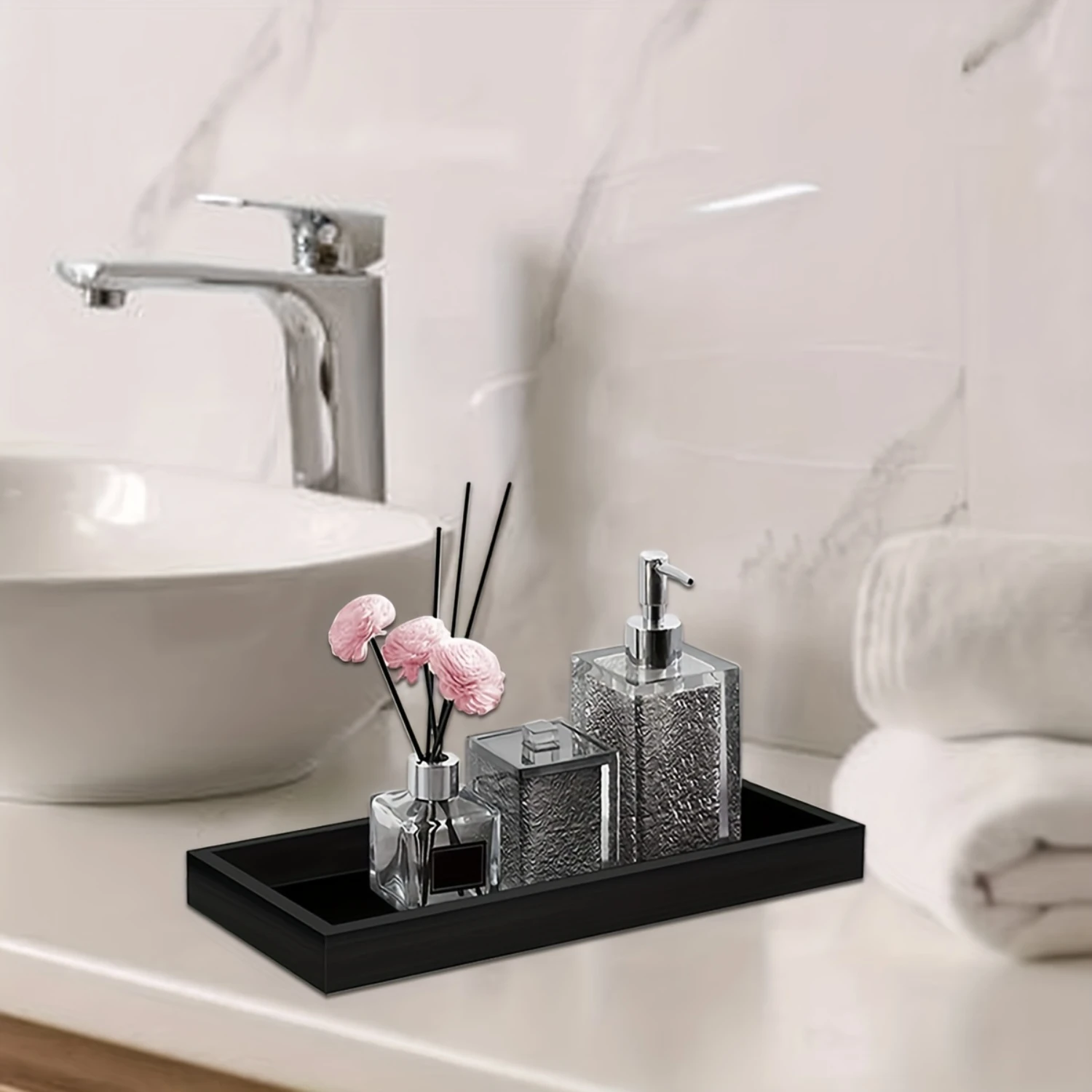 1pc Multi-Purpose Silicone Tray for Bathroom and Dresser, Sink Organizer for Soap, Sponge, Perfume, and Jewelry , and Decor
1pc Multi-Purpose Silicone Tray for Bathroom and Dresser, Sink Organizer for Soap, Sponge, Perfume, and Jewelry , and Decor