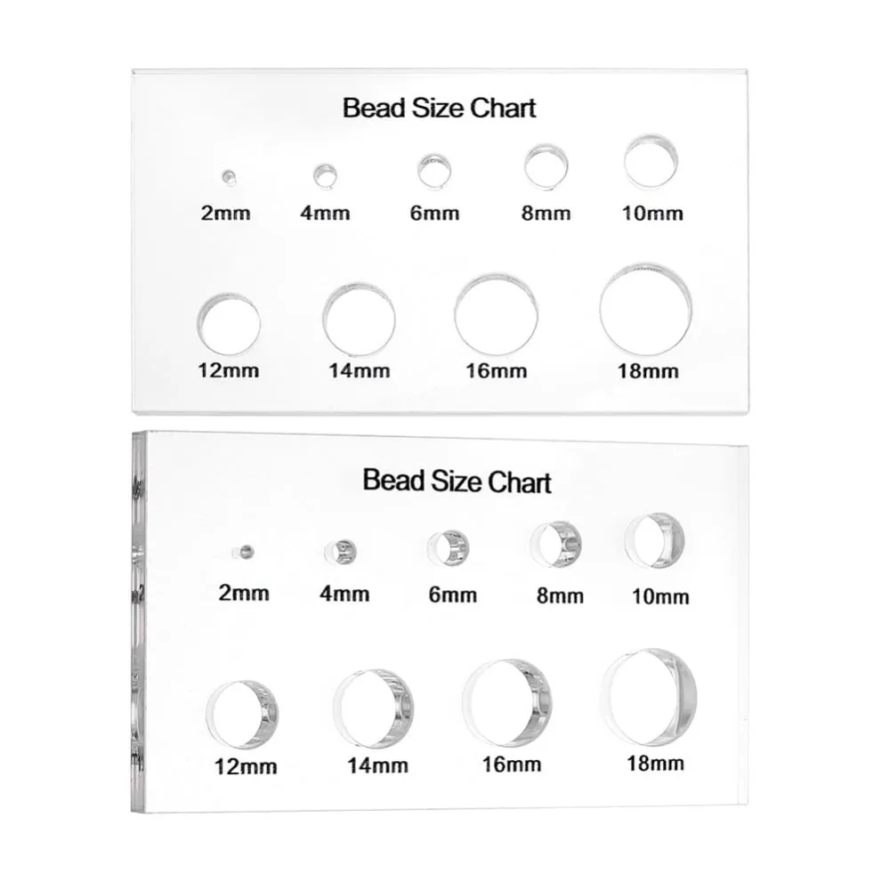 2pcs Bead Measuring Ruler Acrylic Measuring Tool Bead Size Chart Board Clear Circle Template Multi-Function Geometric Stencil
2pcs Bead Measuring Ruler Acrylic Measuring Tool Bead Size Chart Board Clear Circle Template Multi-Function Geometric Stencil