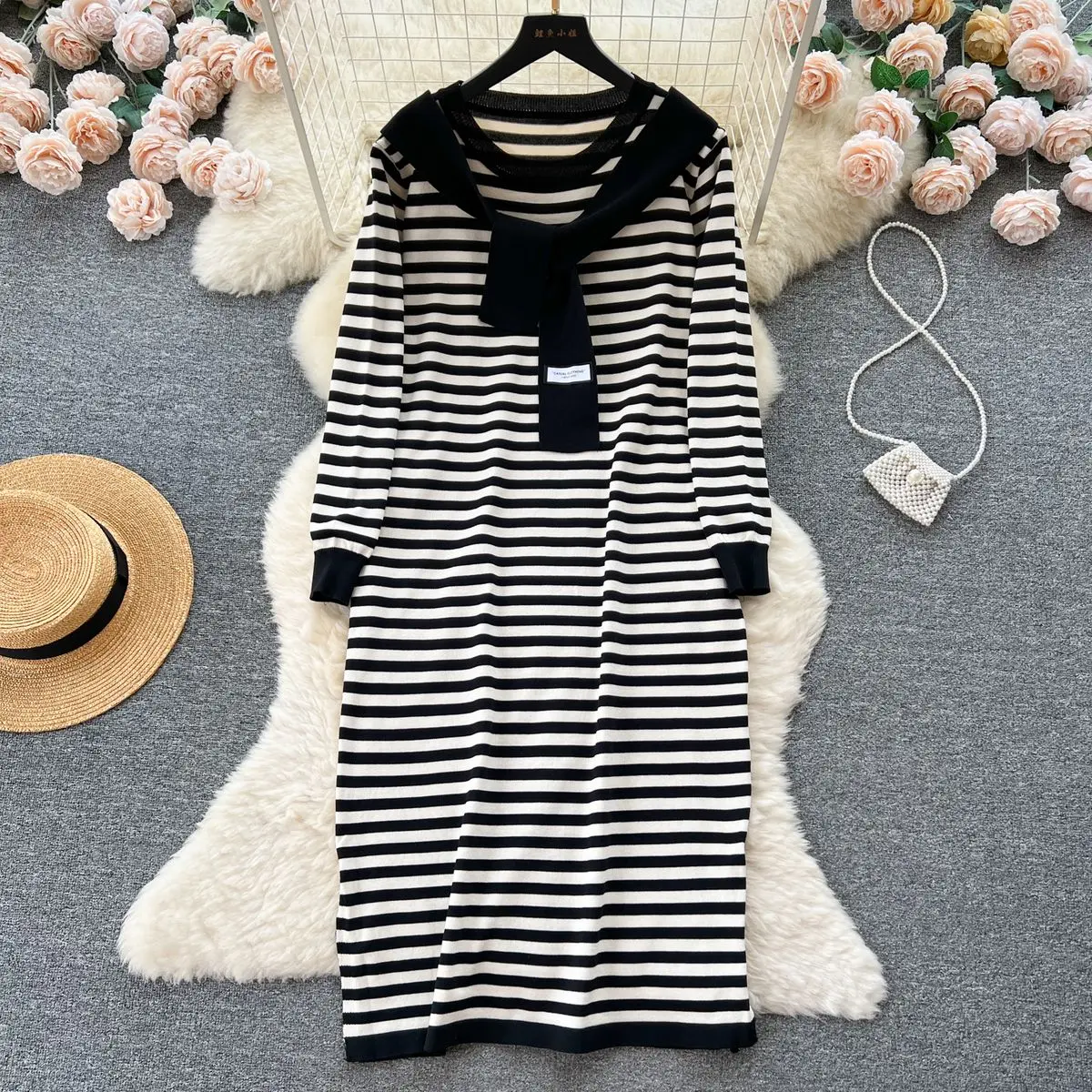 Fashion Elegant Dresses for Women Autumn Winter Women's Dress Striped Long Knit Shawl Sweater Party Dress Hooded Woman Clothing
Fashion Elegant Dresses for Women Autumn Winter Women's Dress Striped Long Knit Shawl Sweater Party Dress Hooded Woman Clothing