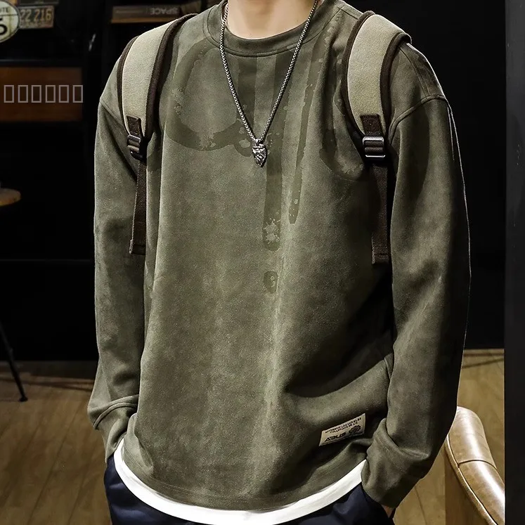 Retro American Suede Sweatirt Men's Spring Autumn Loose Large Size Trendy Brand round Ne Long Sve T-irt
Retro American Suede Sweatirt Men's Spring Autumn Loose Large Size Trendy Brand round Ne Long Sve T-irt