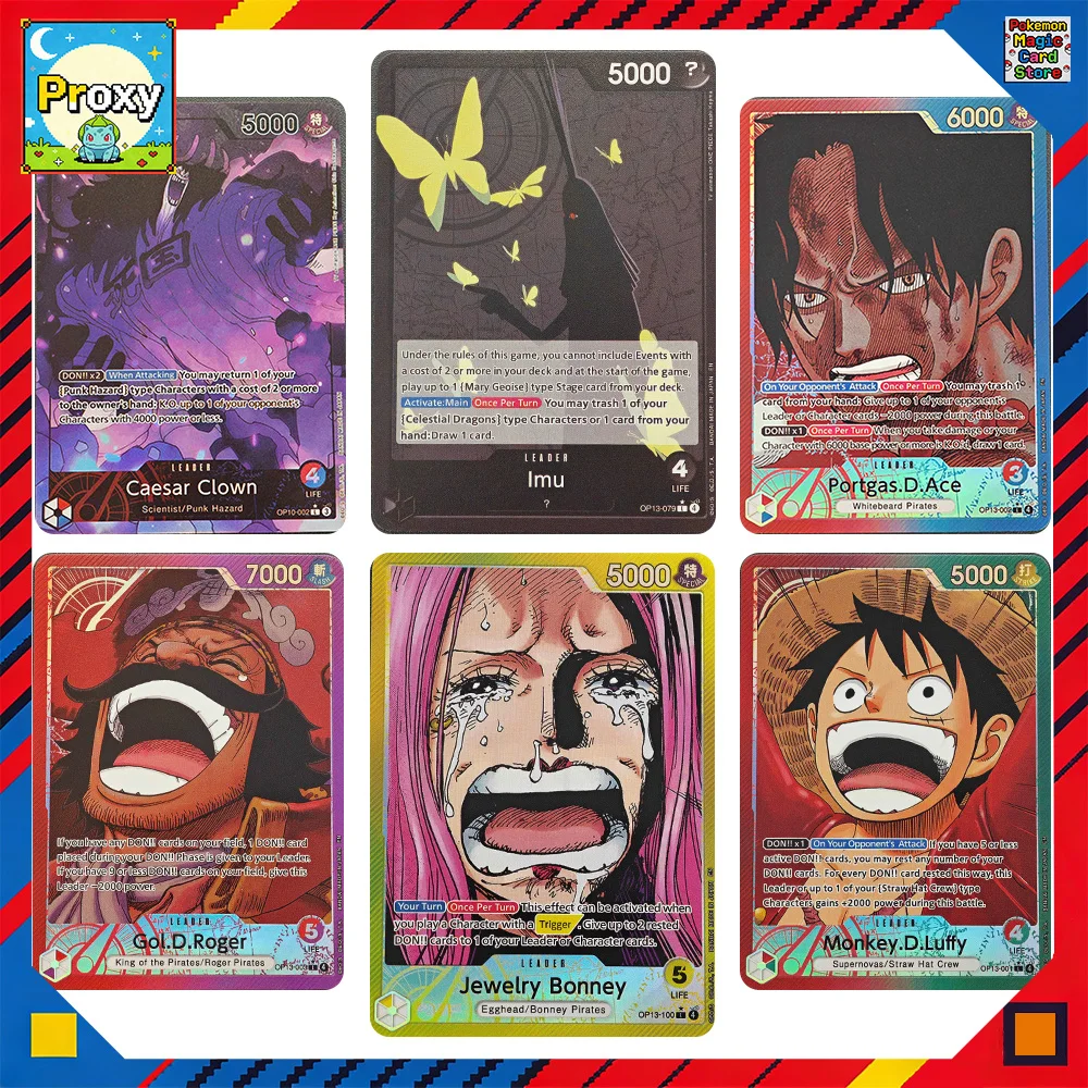 One Piece DON!! Cards OPCG Proxy Red Manga Imu Caesar Clown Jewelry Bonney Monkey.D.Luuffy Anime Collection Battle Cards Toys
One Piece DON!! Cards OPCG Proxy Red Manga Imu Caesar Clown Jewelry Bonney Monkey.D.Luuffy Anime Collection Battle Cards Toys