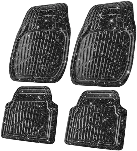 CAR PASS 3D Glitter Floor Mats - Waterproof, Anti-Slip, Universal Fit for SUV, Truck, Car (Black, 4PC)
CAR PASS 3D Glitter Floor Mats - Waterproof, Anti-Slip, Universal Fit for SUV, Truck, Car (Black, 4PC)