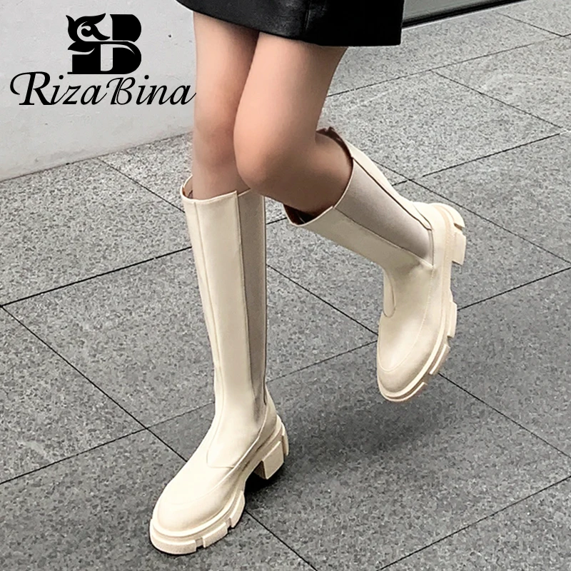 RIZABINA Women Knee Boots Thick Bottom Genuine Leather Shoes 2023 New Long Boots Casual Fashion Female Footwear Size 34-40
RIZABINA Women Knee Boots Thick Bottom Genuine Leather Shoes 2023 New Long Boots Casual Fashion Female Footwear Size 34-40