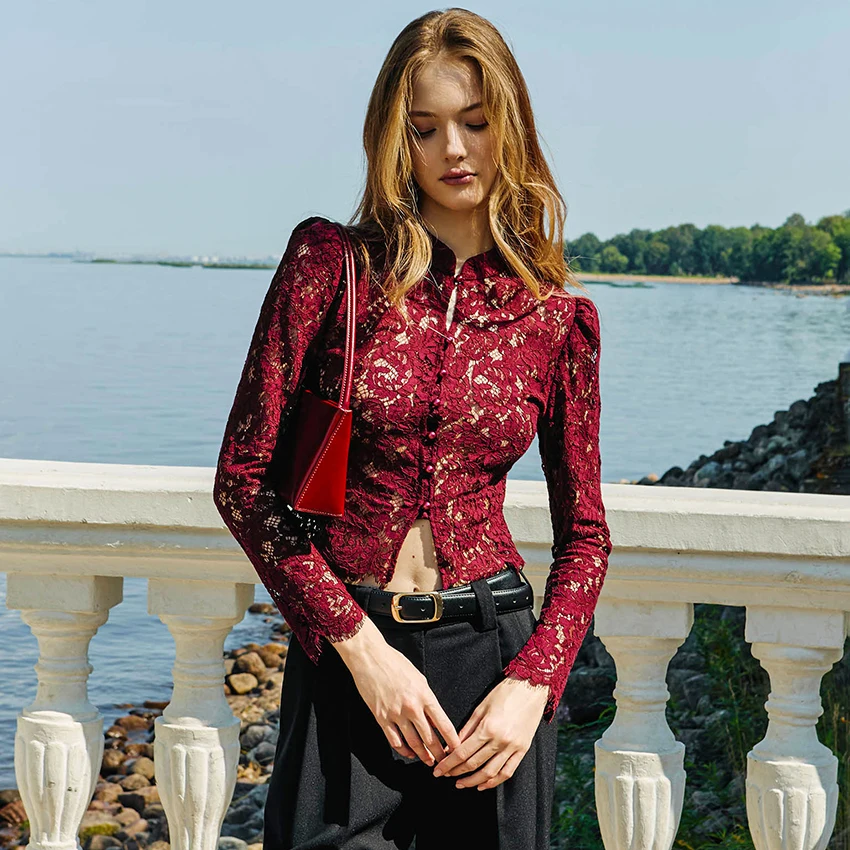 Linad Vintage Black Embroidery Puff Sleeve Blouse Autumn Sexy Hollow Out Lace Shirts Elegant Sand Collar Top Casual Shirts 2025
Linad Vintage Black Embroidery Puff Sleeve Blouse Autumn Sexy Hollow Out Lace Shirts Elegant Sand Collar Top Casual Shirts 2025
