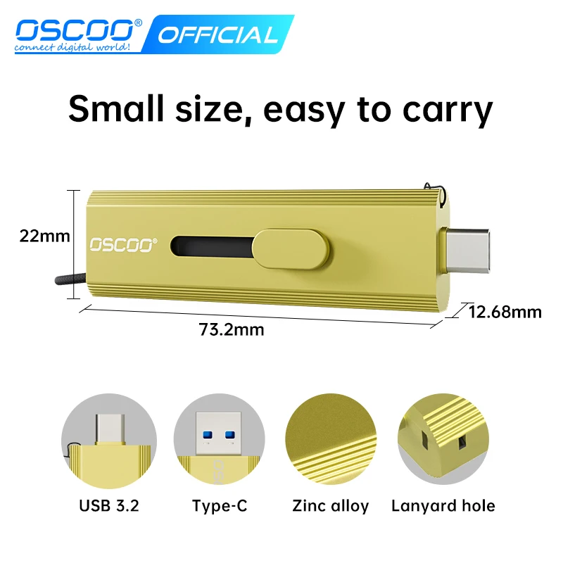 OSCOO T10 SSD USB Flash Drive 3D TLC NandFlash Type-C &USB3.2 Gen2 Wireless PSSD Read Speed UP to 1100MB/s Connect to Any Device
OSCOO T10 SSD USB Flash Drive 3D TLC NandFlash Type-C &USB3.2 Gen2 Wireless PSSD Read Speed UP to 1100MB/s Connect to Any Device