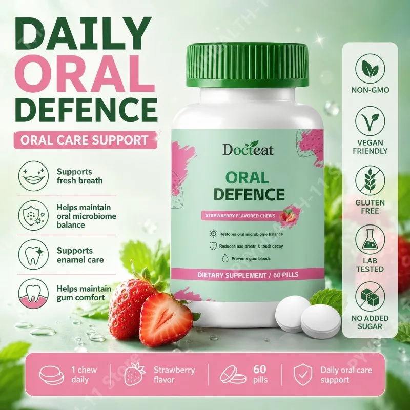 Oral Probiotic Chewable Tablets 1 Billion CFU with Xylitol Strawberry Flavor Daily Oral Care Routine Support 60 Count
Oral Probiotic Chewable Tablets 1 Billion CFU with Xylitol Strawberry Flavor Daily Oral Care Routine Support 60 Count