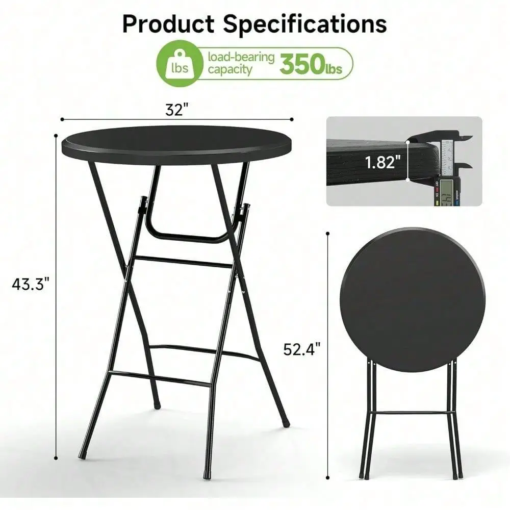 In Plastic Folding Round Table Bar Height HDPE Matrial And 350LB Weight CapacityHigh Top Table For Outdoor Party CafesBacky
In Plastic Folding Round Table Bar Height HDPE Matrial And 350LB Weight CapacityHigh Top Table For Outdoor Party CafesBacky