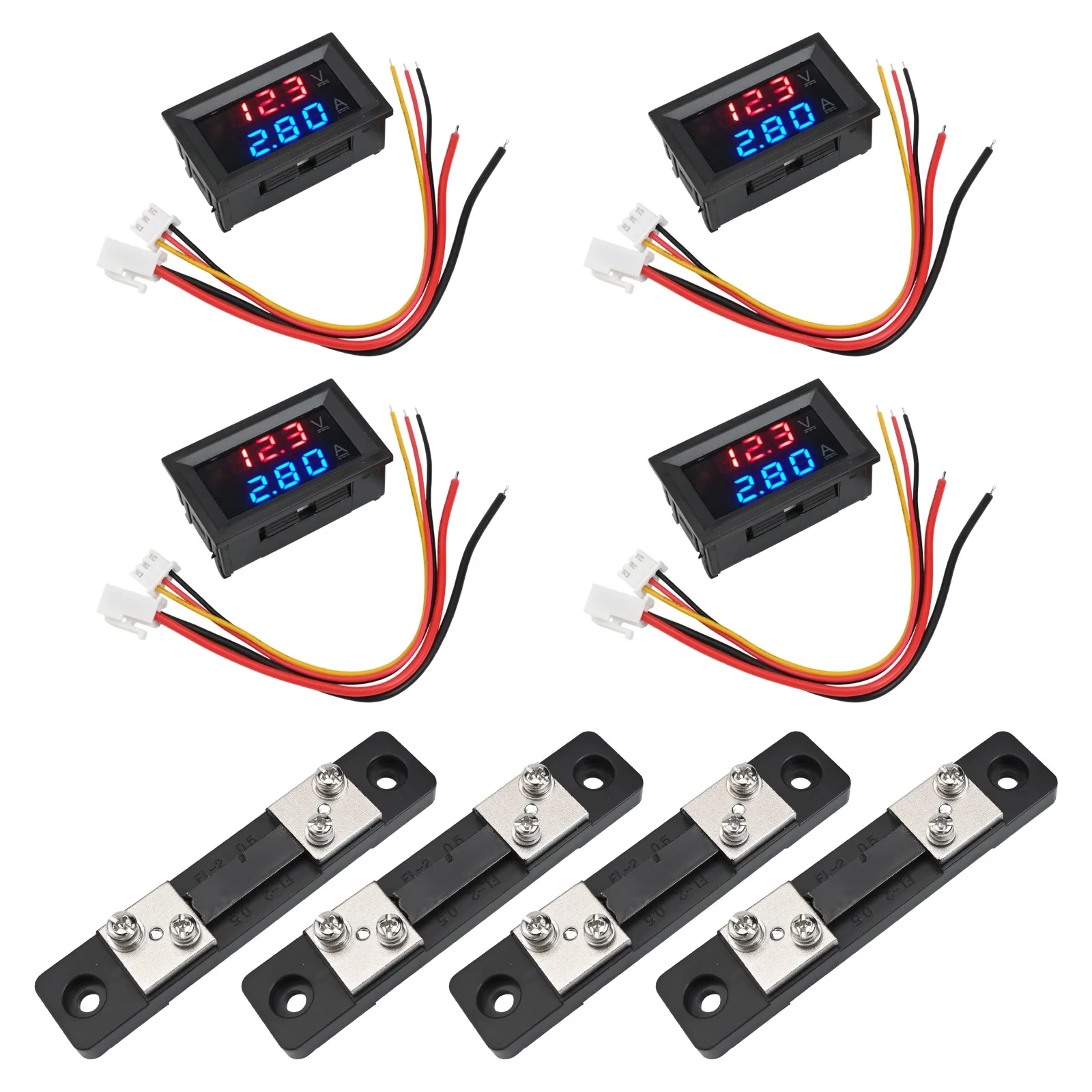 4 LED Digital Voltmeter Ammeter for DC Voltage and Current Measurement Features HD LCD Display and Reverse Polarity Protection
4 LED Digital Voltmeter Ammeter for DC Voltage and Current Measurement Features HD LCD Display and Reverse Polarity Protection