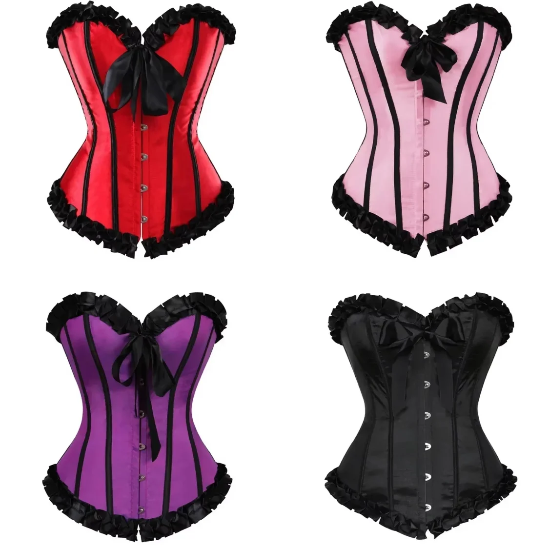 Overbust Gorsets Sexy Boned Corselet Ladies Shaper Women Sexy Vintage Corsets Lace Up Bustier Gothic Satin Corsets
Overbust Gorsets Sexy Boned Corselet Ladies Shaper Women Sexy Vintage Corsets Lace Up Bustier Gothic Satin Corsets