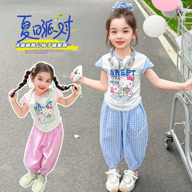 Summer New Girls Short Sleeved Pants Set Children's Korean T Shirt Lantern Pants Stylish Sweet Soft Fashionable Two Piece Set
Summer New Girls Short Sleeved Pants Set Children's Korean T Shirt Lantern Pants Stylish Sweet Soft Fashionable Two Piece Set