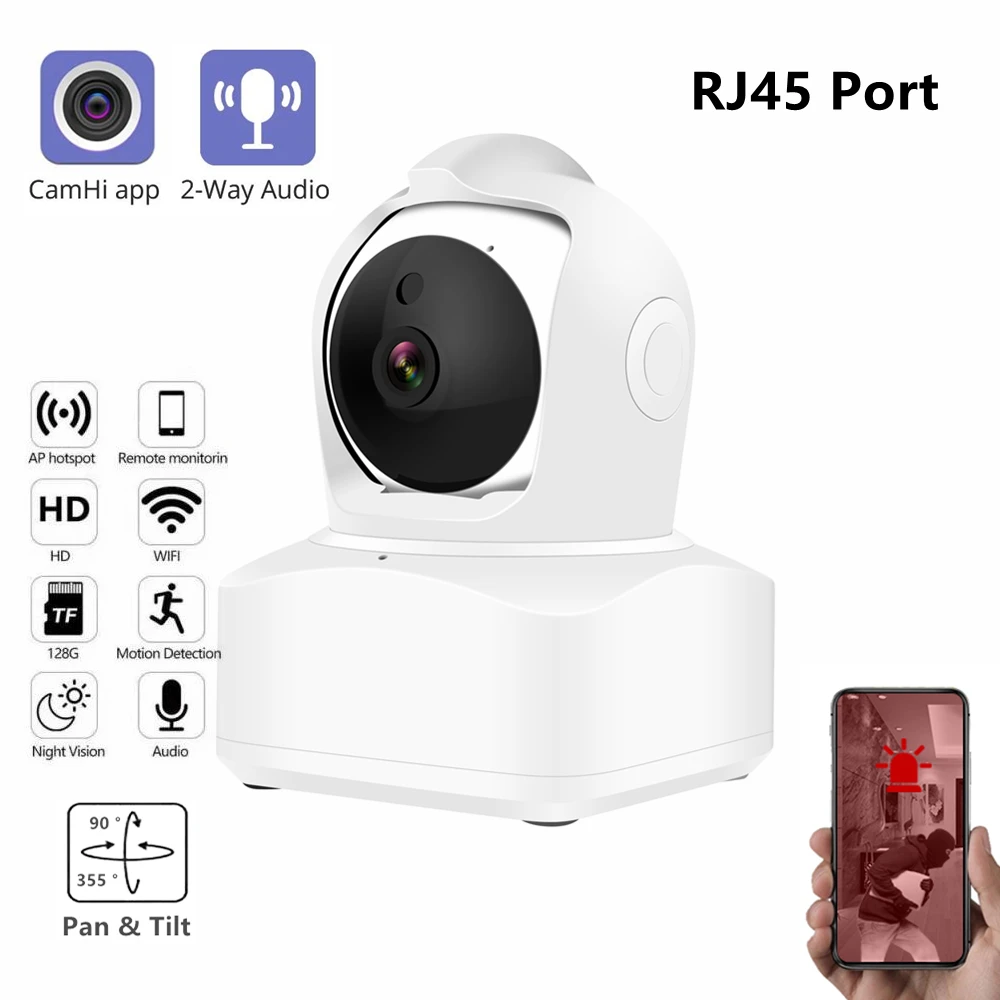 5MP WIFI IP PTZ Camera Indoor Smart Home CamHi APP Two-Way Audio Pan Tilt Wireless Network CCTV Camera With RJ45 Port
5MP WIFI IP PTZ Camera Indoor Smart Home CamHi APP Two-Way Audio Pan Tilt Wireless Network CCTV Camera With RJ45 Port