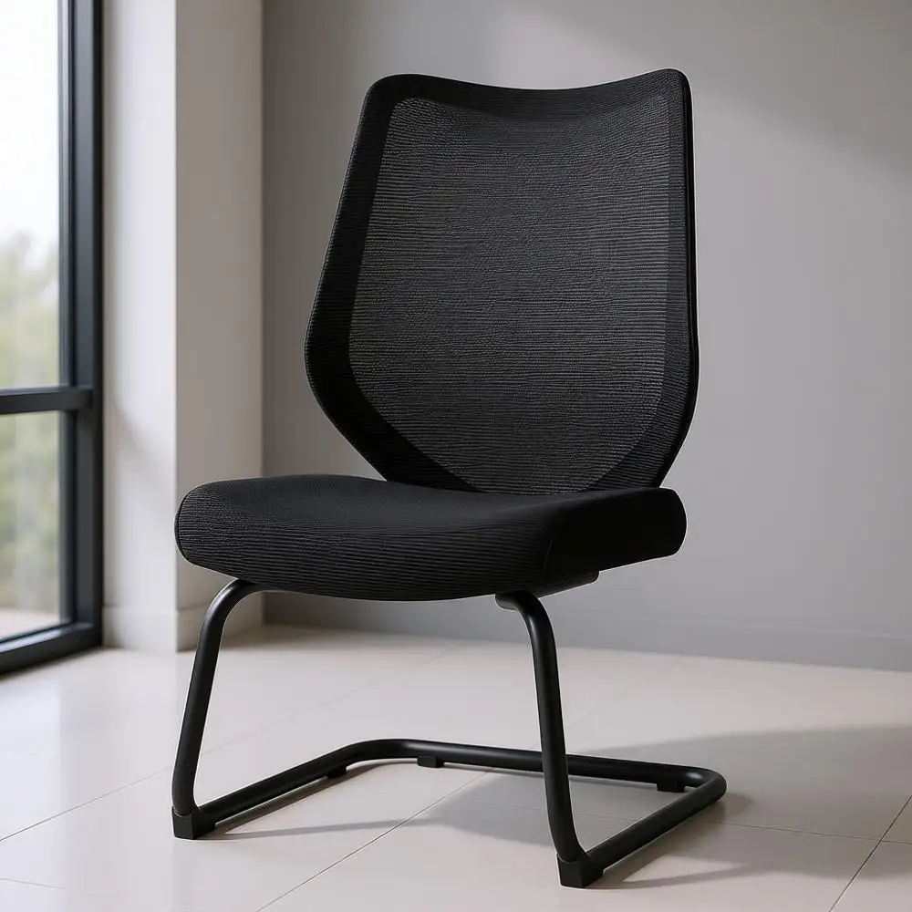 Breathable Mesh Ergonomic Conference Room Chair with Sled Base and No Armrests, Black
Breathable Mesh Ergonomic Conference Room Chair with Sled Base and No Armrests, Black