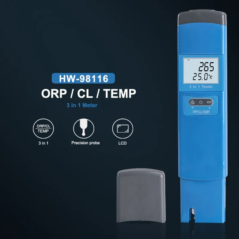 AS94-Water Tester 3 In 1 Digital ORP/CL/TEMP Test For Drinking For Aquarium Hydrogen Pool Hydroponics
AS94-Water Tester 3 In 1 Digital ORP/CL/TEMP Test For Drinking For Aquarium Hydrogen Pool Hydroponics