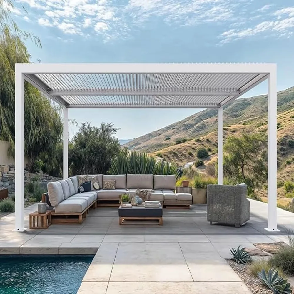 Smart Aluminum Pergola with Adjustable Louver Roof Waterproof Outdoor Shade System Luxury Patio Cover for Backyard & Garden
Smart Aluminum Pergola with Adjustable Louver Roof Waterproof Outdoor Shade System Luxury Patio Cover for Backyard & Garden