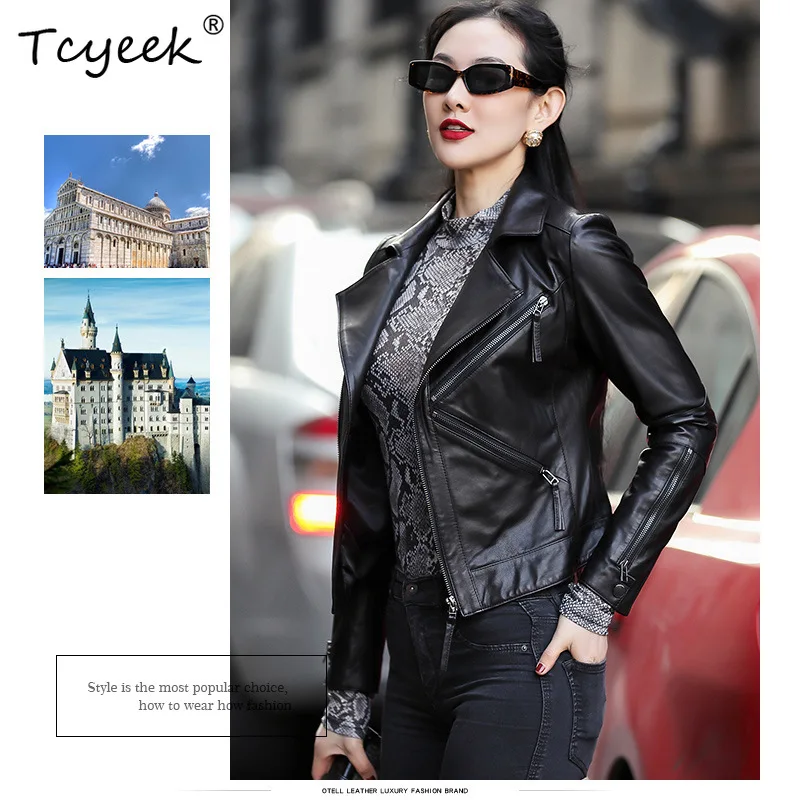 Tcyeek Genuine Sheepskin Real Leather Jacket Women Motocycle Coat Woman Short Casual Autumn Clothes Slim Fit Jaqueta De Couro
Tcyeek Genuine Sheepskin Real Leather Jacket Women Motocycle Coat Woman Short Casual Autumn Clothes Slim Fit Jaqueta De Couro