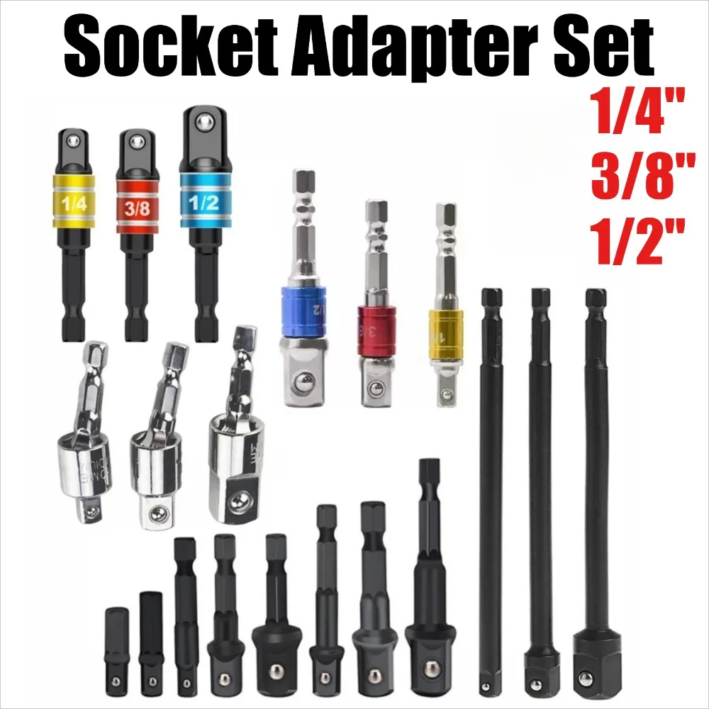 1/4" 3/8" 1/2" Socket Adapter Drill Bits Set Nut Driver Power Extension Impact Grade Hex Shank Adapter Drills Wrench Sleeve
1/4" 3/8" 1/2" Socket Adapter Drill Bits Set Nut Driver Power Extension Impact Grade Hex Shank Adapter Drills Wrench Sleeve