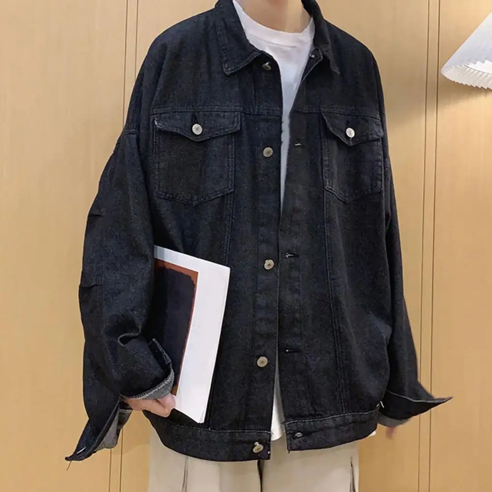 Women Coat Stylish Men's Denim Coat with Lapel Collar Flap Pockets Single Breasted Jacket for A Loose Fit Outerwear Look Loose
Women Coat Stylish Men's Denim Coat with Lapel Collar Flap Pockets Single Breasted Jacket for A Loose Fit Outerwear Look Loose