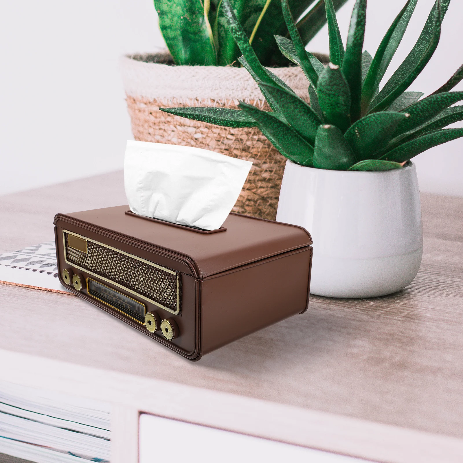 Retro Radio Ornaments Iron Tissue Box Holder Paper Napkin Storage Container Vintage Decor Home Office
Retro Radio Ornaments Iron Tissue Box Holder Paper Napkin Storage Container Vintage Decor Home Office