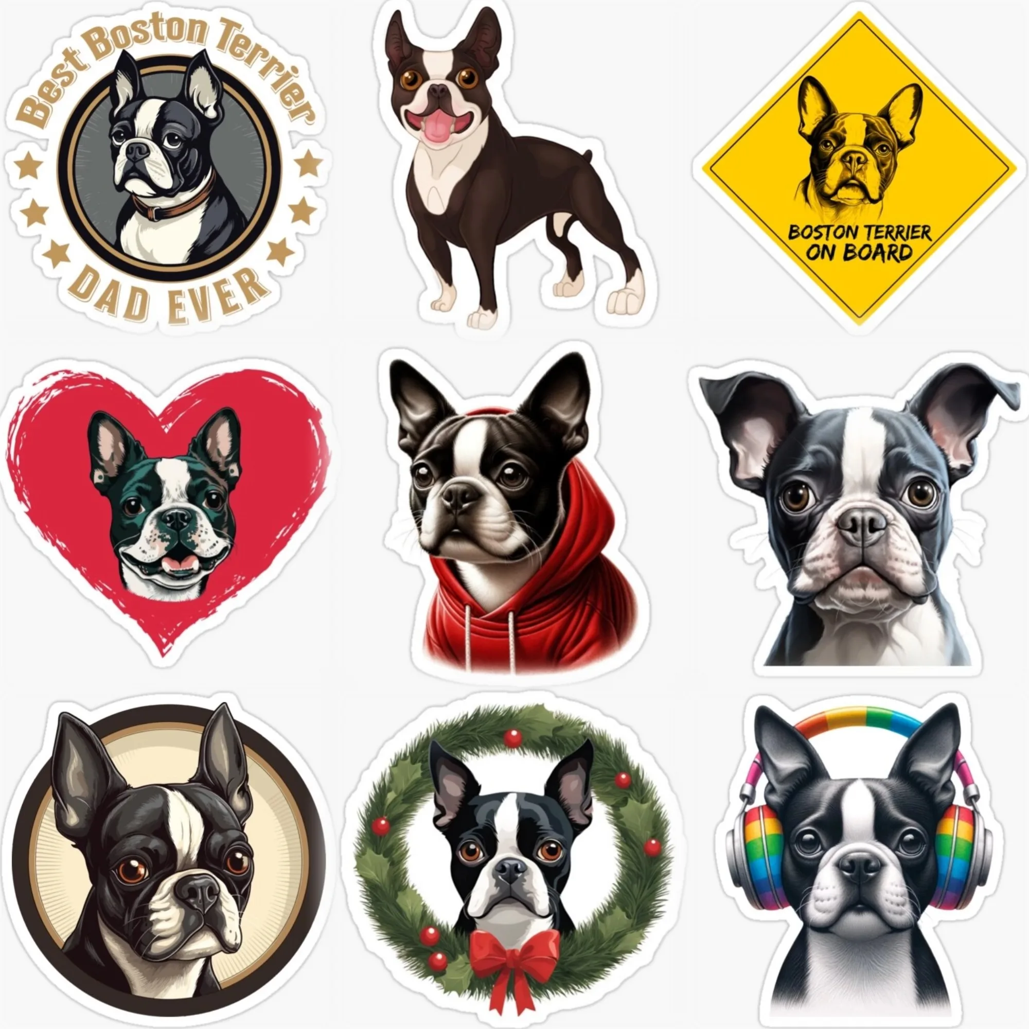 Boston Dog Cute Pets Creative PVC Waterproof Car Sticker for Decorate Car Van Motorcycle Window Wall Fridge Decal Accessories
Boston Dog Cute Pets Creative PVC Waterproof Car Sticker for Decorate Car Van Motorcycle Window Wall Fridge Decal Accessories