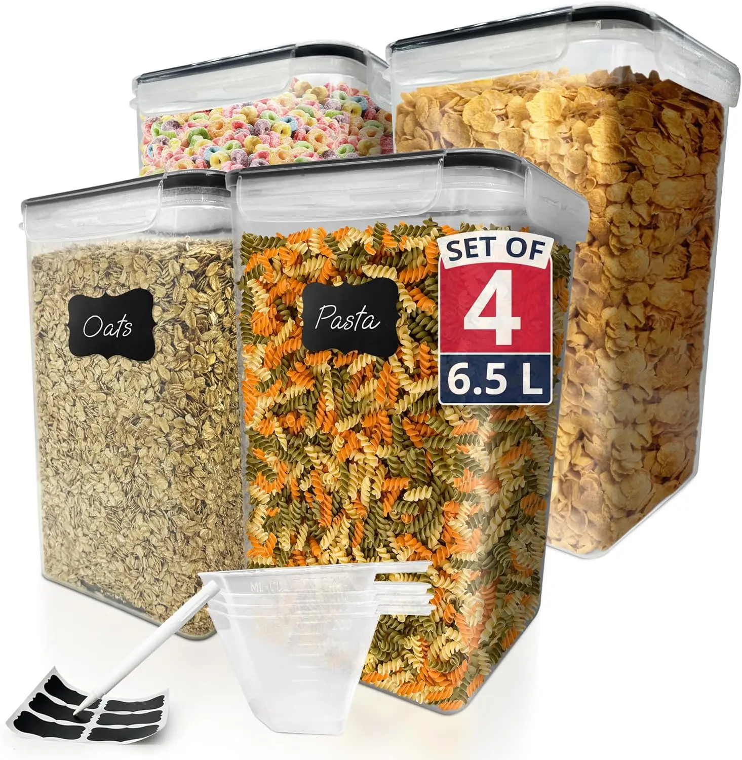 Герметичные контейнеры для хранения продуктов объемом 6,5 л с крышками (4 комплекта) | Кухонные и хранительные контейнеры, контейнеры для кладовой | Без BPA, экологически чистый материал
Герметичные контейнеры для хранения продуктов объемом 6,5 л с крышками (4 комплекта) | Кухонные и хранительные контейнеры, контейнеры для кладовой | Без BPA, экологически чистый материал