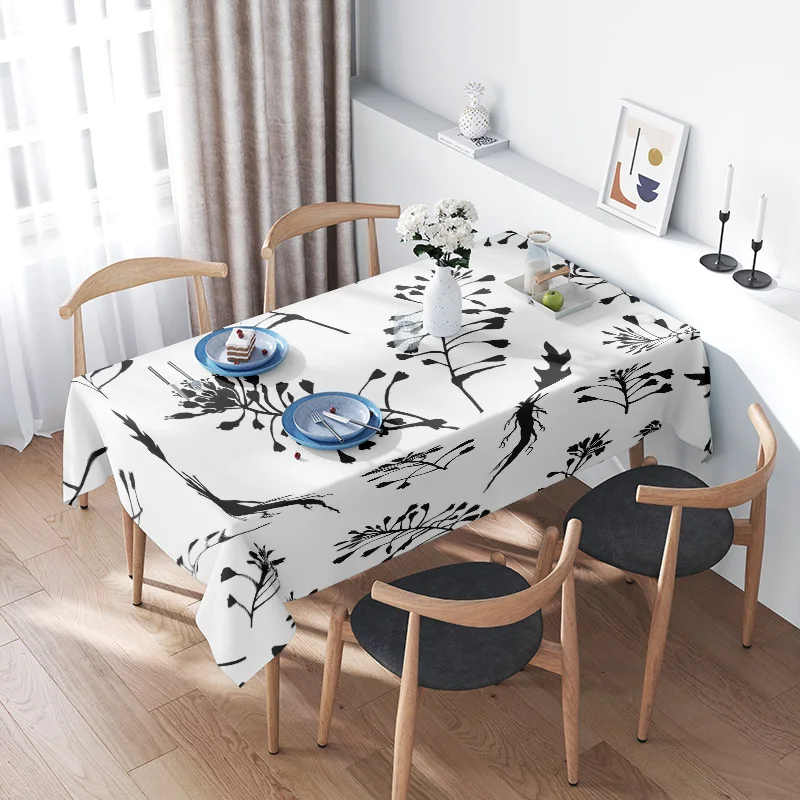 Vintage Black White Leaves Tablecloth Decorative Home Textile Modern Dining Room Decoration Rustic Style Kitchen Linen 140x230cm
Vintage Black White Leaves Tablecloth Decorative Home Textile Modern Dining Room Decoration Rustic Style Kitchen Linen 140x230cm