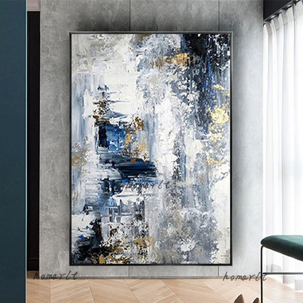 Hand-Painted Abstract Oil Painting Modern White Blue Gray Graffiti Life Canvas Pattern Decor Home Living Room Bedroom Mural Art
Hand-Painted Abstract Oil Painting Modern White Blue Gray Graffiti Life Canvas Pattern Decor Home Living Room Bedroom Mural Art