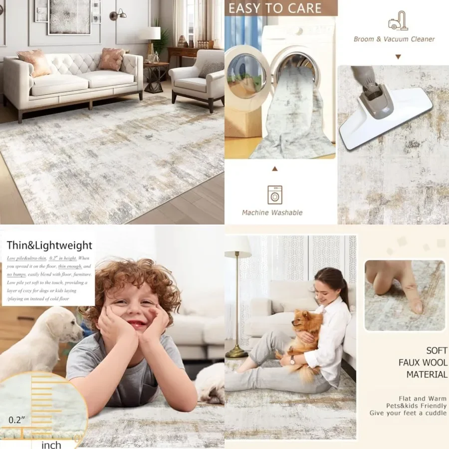 5x8 Area Rug, Abstract Washable Rugs for Living Room Low Pile Neutral Area Rug for Bedroom Aesthetic Non Slip Rubber Backed Car
5x8 Area Rug, Abstract Washable Rugs for Living Room Low Pile Neutral Area Rug for Bedroom Aesthetic Non Slip Rubber Backed Car