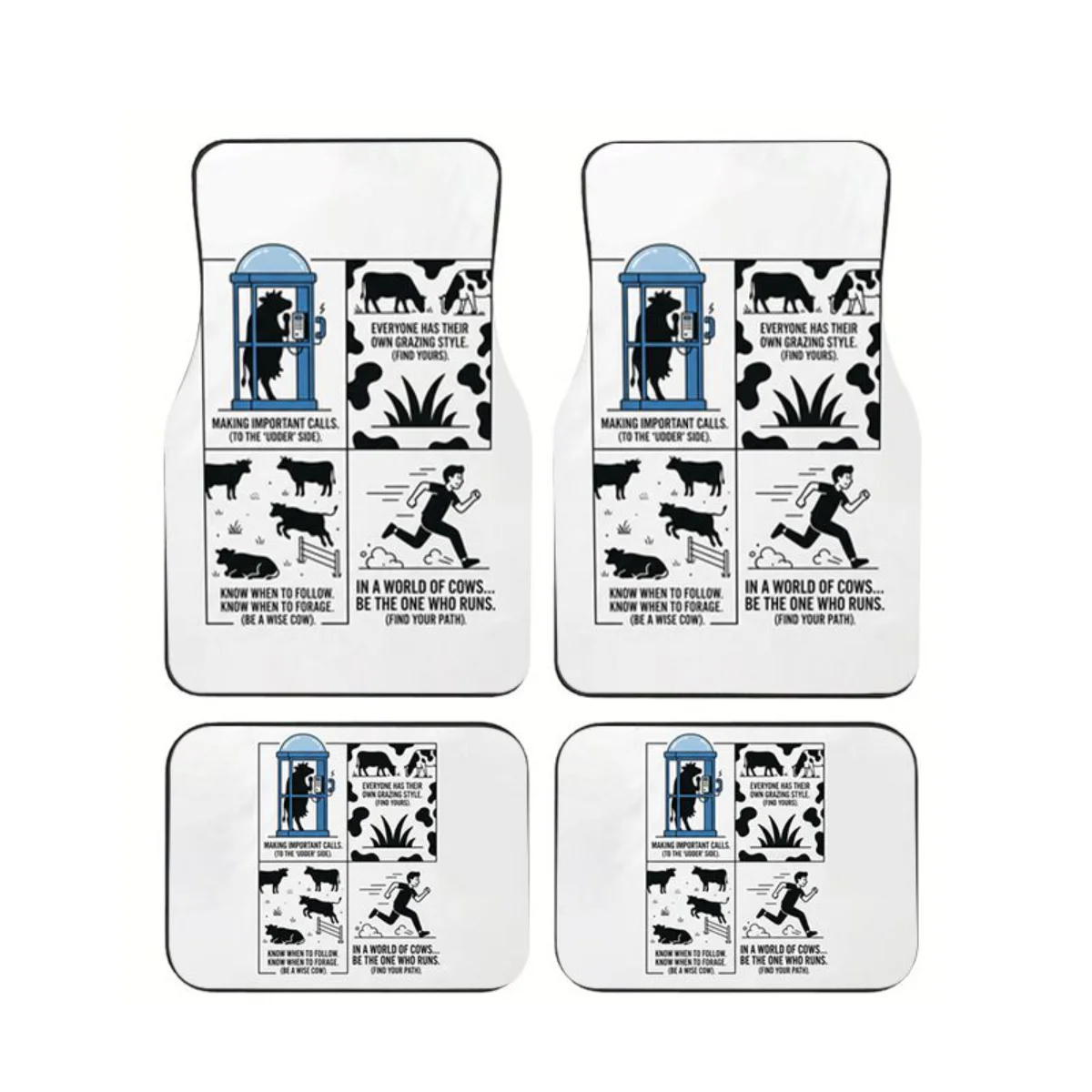 4pcs Funny Cow Comic Car Floor Mats Universal Fit Anti-Slip Waterproof Auto Foot Carpets Car Interior Accessories For Sedan SUV
4pcs Funny Cow Comic Car Floor Mats Universal Fit Anti-Slip Waterproof Auto Foot Carpets Car Interior Accessories For Sedan SUV