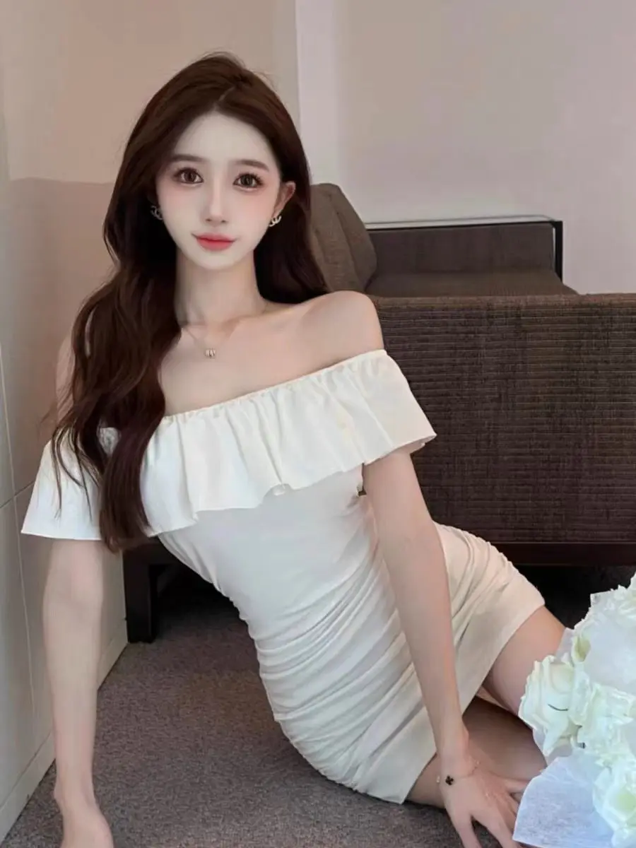Elegant Summer One-Shoulder Short White Dress Women's Slimming Wrap around Skirt High Waist Design Ladylike Style Polyester F...
Elegant Summer One-Shoulder Short White Dress Women's Slimming Wrap around Skirt High Waist Design Ladylike Style Polyester F...