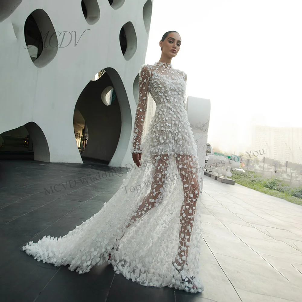 Floral Wedding Dresses 2026 Luxury High Neck A Line 3D Flowers Bride Gowns Full Sleeve vestidos de noiva Sweep Train Customized
Floral Wedding Dresses 2026 Luxury High Neck A Line 3D Flowers Bride Gowns Full Sleeve vestidos de noiva Sweep Train Customized