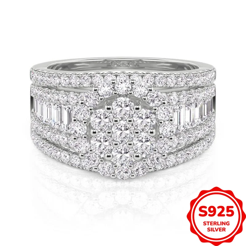 Luxurious and Creative Authentic S925 Silver Full Diamond Super Flash Ring Women's Wedding Ring
Luxurious and Creative Authentic S925 Silver Full Diamond Super Flash Ring Women's Wedding Ring