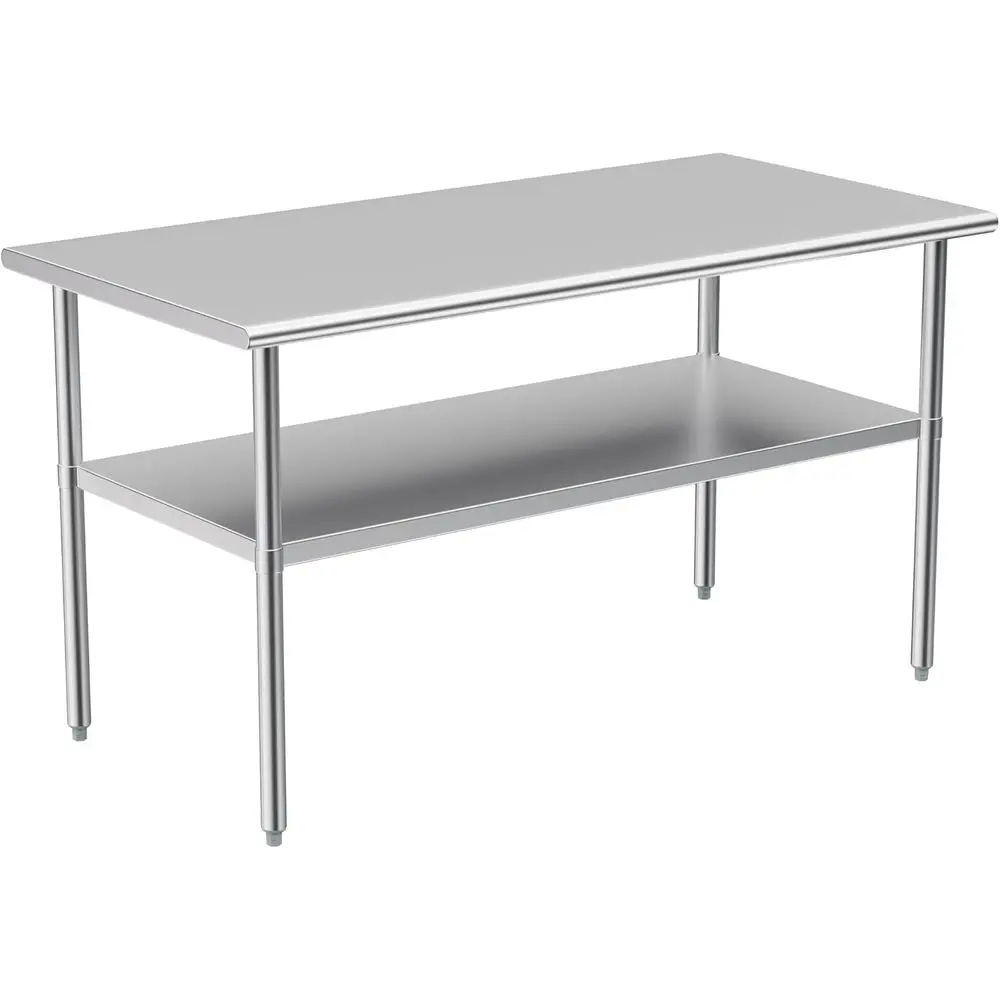 Stainless Steel Table for Prep & Work, 30x60 Inches, NSF Metal Commercial Heavy Duty Table with Adjustable Under Shelf and Foot
Stainless Steel Table for Prep & Work, 30x60 Inches, NSF Metal Commercial Heavy Duty Table with Adjustable Under Shelf and Foot