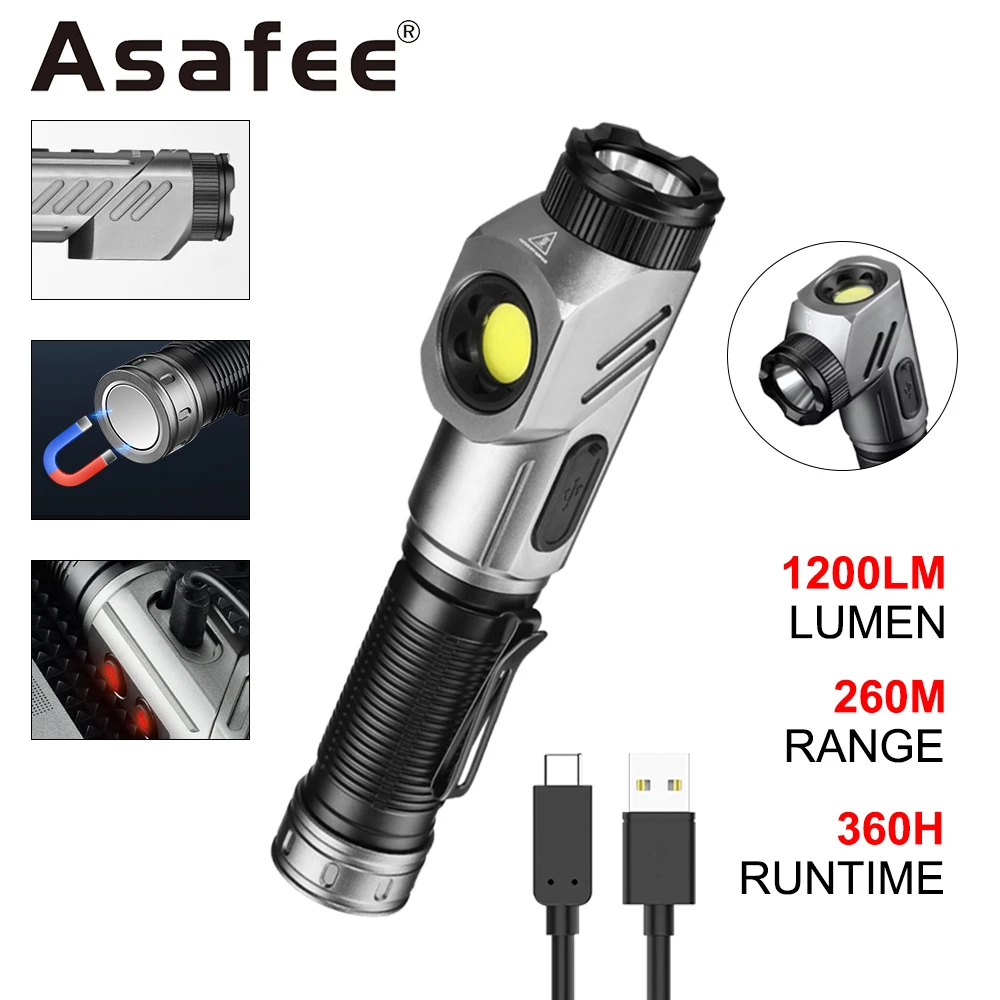 Asafee F303X Outdoor Flashlight Corner 90° Adjustment Ultra Lamp SST40 Main High Spotlight Powerful COB Side Floodlight
Asafee F303X Outdoor Flashlight Corner 90° Adjustment Ultra Lamp SST40 Main High Spotlight Powerful COB Side Floodlight